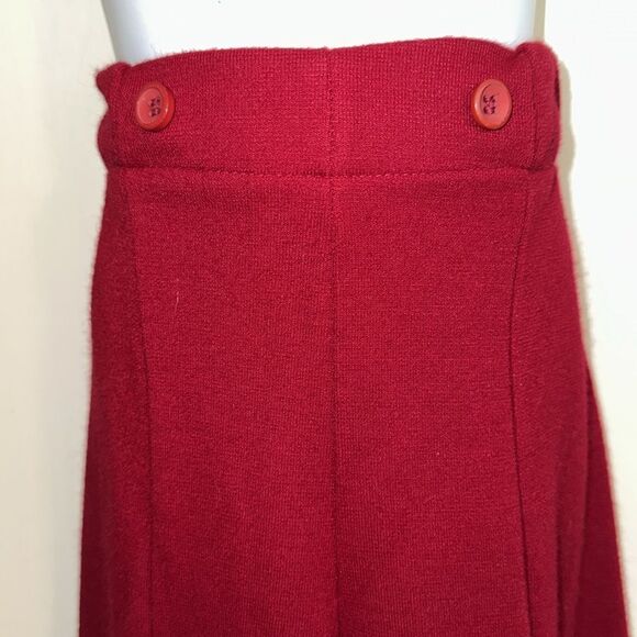 Vintage 70s Cinderella girls red acrylic/polyester wide leg pull on pants - Picture 4 of 11